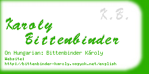 karoly bittenbinder business card